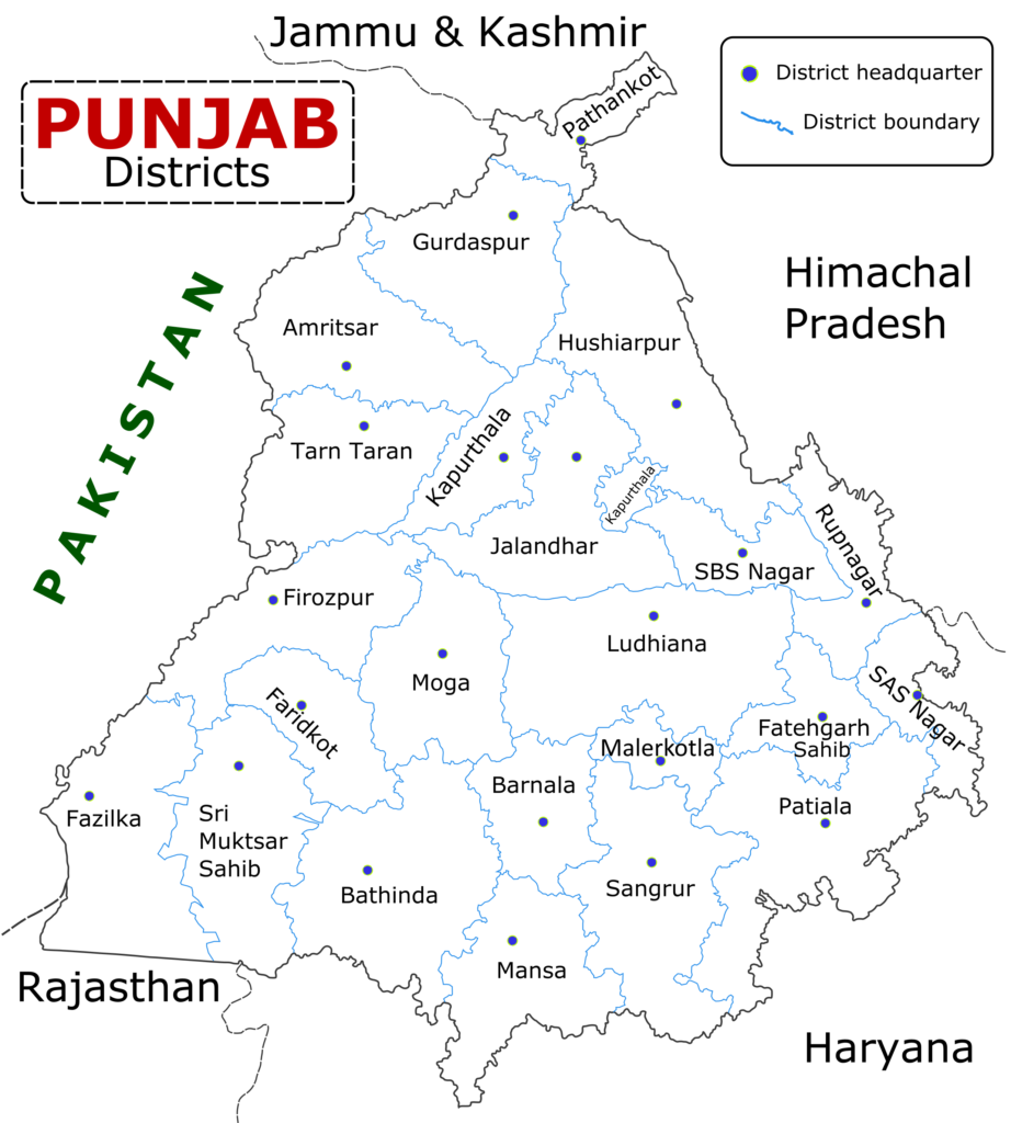 Punjab district map